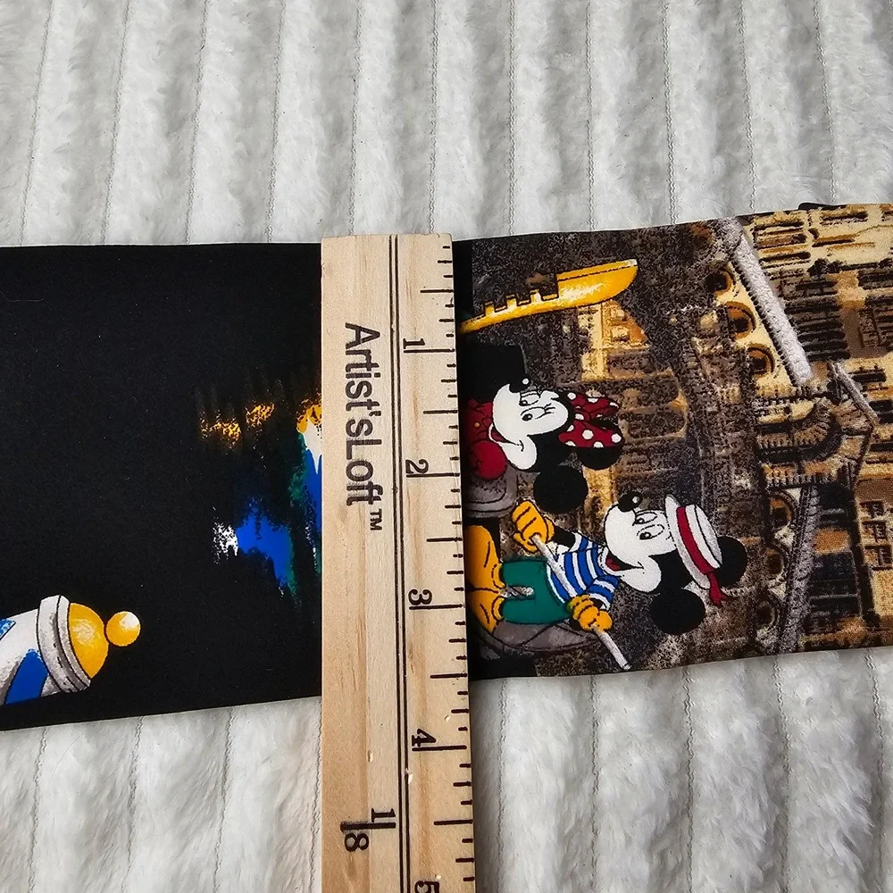 Vintage Disney Atlas Design Mickey Minnie Venice Gondola 100% Silk Tie Limited